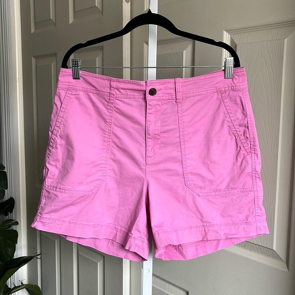 Gap Girlfriend Pink Khaki Shorts, Size 14 - New Without Tags - Picture 2 of 10